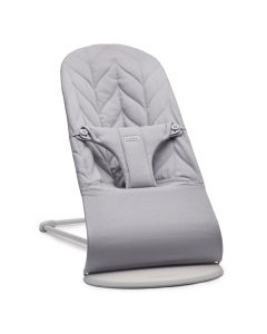 BabyBjorn - Balansoar Bliss Light Grey din tesatura matlasata cu aspect delicat de petala