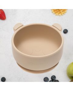 Bol din silicon cu ventuza, AppeKids, The Little Bear - Bubble Beige