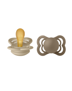 BIBS - Set 2 suzete Supreme Latex, tetina simetrica, 0 luni +