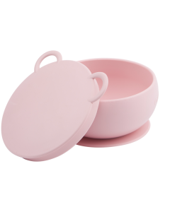 Bol Minikoioi cu Ventuza si Capac, 100% Premium Silicone – Pinky Pink
