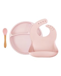 Set de hranire BWL II Minikoioi, 100% Premium Silicone – Pinky Pink