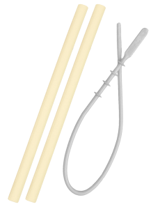 Set paie si perie Minikoioi, 100% Premium Silicone – Mellow Yellow