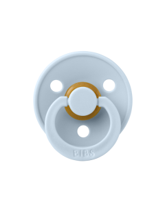 BIBS - Suzeta Colour Latex, tetina rotunda, 0 luni +-Baby Blue