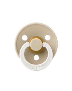 BIBS - Suzeta fosforescenta Colour Glow Latex, tetina rotunda, 6 luni +-Vanilla