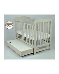 Patut Drewex Olek cu sertar - Latte + Saltea Cocos 12 cm