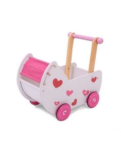 Carucior antemergator de papusi din lemn 2150 Ecotoys