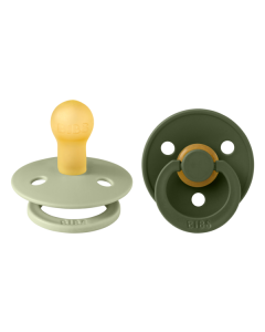 BIBS - Set 2 suzete Colour Latex, tetina rotunda, 0 luni +
