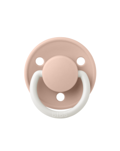 BIBS - Suzeta fosforescenta De Lux Glow Latex, tetina rotunda, 6 luni +-Blush