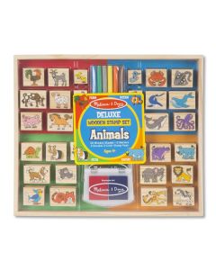 Set stampile din lemn Animale Deluxe