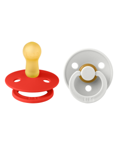 BIBS - Set 2 suzete Colour Latex, tetina rotunda, 6 luni +-Candy Apple/Haze