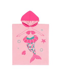 Prosop de baie cu gluga, Poncho, Zoocchini, 64x58cm, 2-6 ani, Sirena