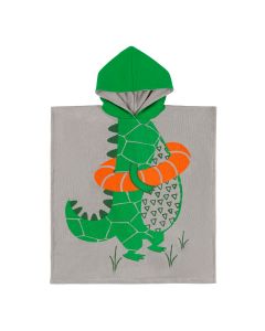 Prosop de baie cu gluga, Poncho, Zoocchini, 64x58cm, 2-6 ani, Dinozaur