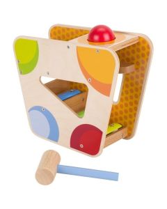 Xilofon din lemn cu ciocan si bile