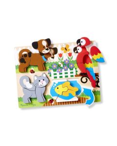 Puzzle din lemn cu piese mari Prietenii mei - Melissa & Doug