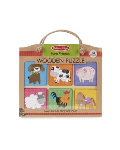 Primul meu puzzle eco din lemn Prieteni de la Ferma - Melissa & Doug