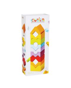 Jucarie Din Lemn Cubika, Set Constructii "Turn"