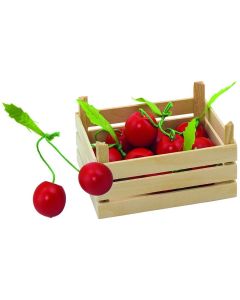 Cirese din lemn in ladita