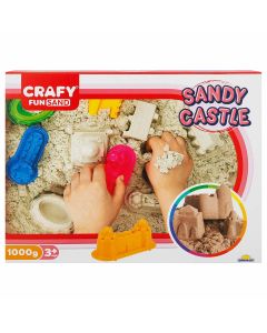 Nisip kinetic Fun Sand 1000 gr cu tavita si sabloane Castel