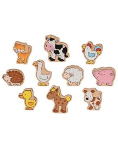 Set 10 animale de joaca din lemn