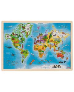 Puzzle din lemn 192 piese Harta lumii