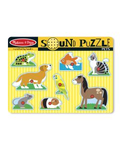 Puzzle de lemn cu sunete Animale de companie Melissa and Doug