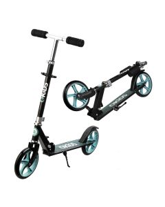 Trotineta freestyle, QKIDS, WEISS Green, Ghidon reglabil pe 3 trepte, Amortizor Easy&Up, Platforma anti-derapanta, Pliabila, Aluminiu