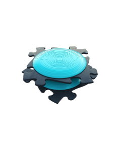 Covoras ortopedic senzorial puzzle Set Rotana Gri-Turcoaz