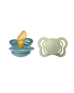 BIBS - Set 2 suzete Couture Latex, tetina anatomica, 0 luni +-Island Sea/Sage