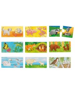 Set de 9 puzzleuri Animalele si puii lor