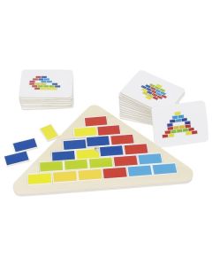 Puzzle triunghi cu segmente si 20 de modele