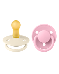 BIBS - Set 2 suzete De Lux Latex, tetina rotunda, 6 luni +