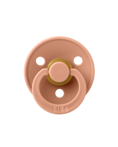 BIBS - Suzeta Colour Latex, tetina rotunda, 0 luni +-Peach