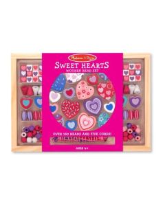 Melissa and Doug - Set margele din lemn Inimioare Deco