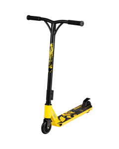 Trotineta copii, QKIDS, IVO Yellow, Rulmenti ABEC-9, Roti poliuretan, Ghidon ranforsat Y-Shape, Platforma anti-derapanta, Aluminiu, Sarcina maxima 100 kg