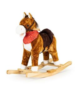 Calut balansoar cu sunete si coada in miscare Ecotoys XL-106 - Maro