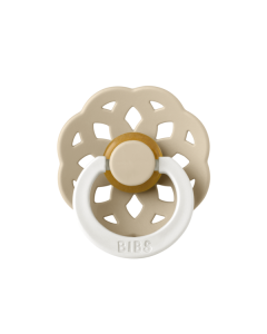 BIBS - Suzeta fosforescenta Boheme GLOW Latex, tetina rotunda, 6 luni +-Vanilla