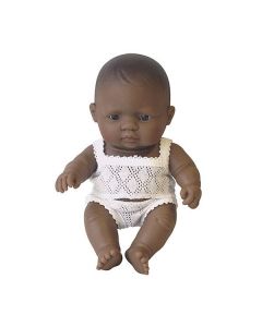 Papusa bebelus fetita latinoamericanca Miniland 21 cm