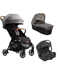 Joie - Carucior pentru copii ultracompact 3 in 1 Parcel Carbon / i-Gemm Shale ( Carucior Parcel Carbon + Landou Ramble XL Carbon + Scoica auto i-Gemm nastere- 85 cm, Shale) 