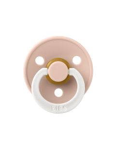 BIBS - Suzeta fosforescenta Colour Glow Latex, tetina rotunda, 18 luni +-Blush