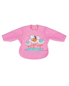 Baveta impermeabila cu maneci lungi Flamingo SeviBebe