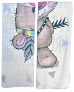 Set 2 museline din bumbac 70x55 cm Bear SeviBebe