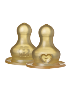 BIBS - Set 2 tetine pentru biberon, Latex, cu flux mediu