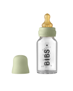 BIBS - Set complet biberon din sticla anticolici, 110 ml, Sage