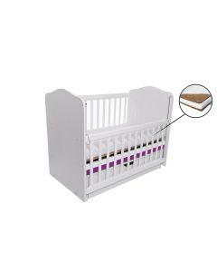Patut VESSANTI Como Balansoar culisant - Alb cu Violet + Saltea Cocos 7 cm