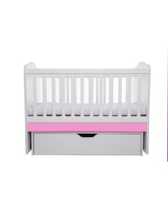 Patut VESSANTI Como Balansoar - Alb cu Roz + Saltea cocos confort 120 x 60 x 12 cm