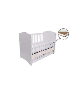 Patut VESSANTI Como culisant cu sertar - Alb cu Bej + Saltea Cocos 10 cm