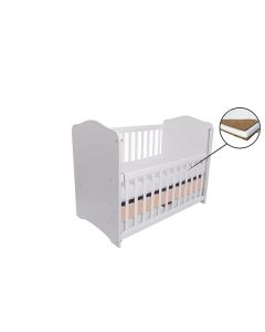 Patut VESSANTI Como culisant cu sertar - Alb cu Cappucino + Saltea Cocos 7 cm