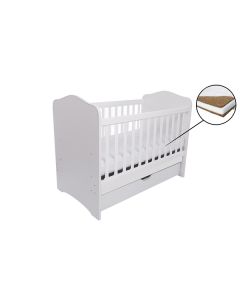 Patut VESSANTI Como cu sertar - Alb + Saltea Cocos 10 cm