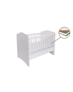 Patut VESSANTI Como fara sertar - Alb + Saltea Cocos 10 cm