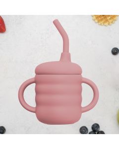 Cana din silicon cu pai, AppeKids - Old Rose